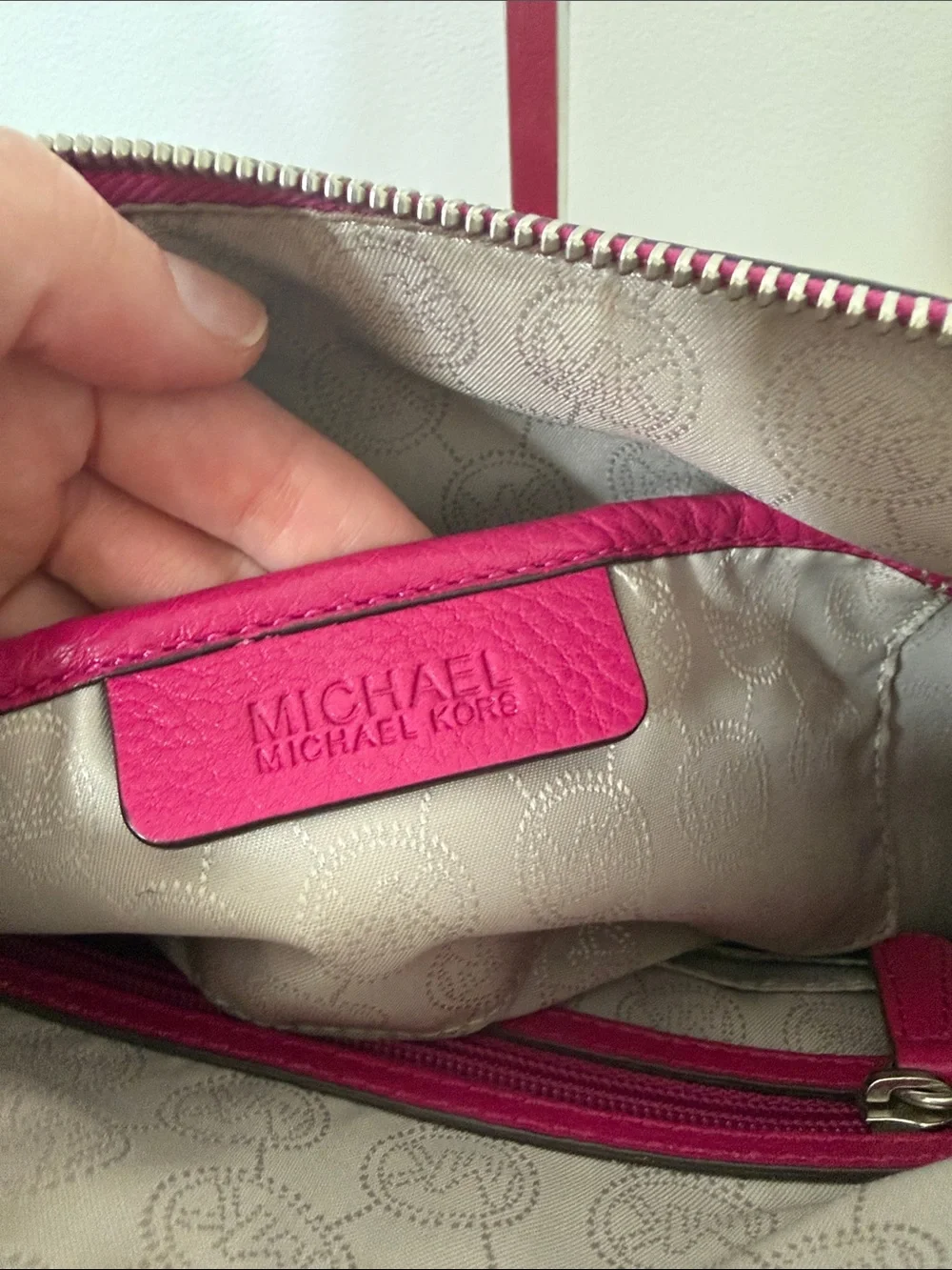 Michael Kors Women’s Pebbled Leather Crossbody Bag - Fuchsia